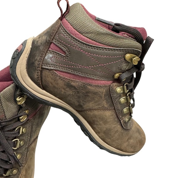 Timberland Women's Norwood Mid Brown Leather Waterproof Hiking Boots Size 6.5 - Picture 11 of 14